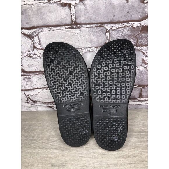 Cole Haan Grand Os. 25390 Black Rubber Floral Print Sandals Women Sz 7B US/38EU - Picture 8 of 16